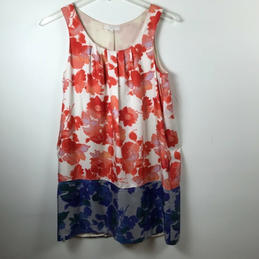 Eliot Madewell 2 silk floral red sheath dress